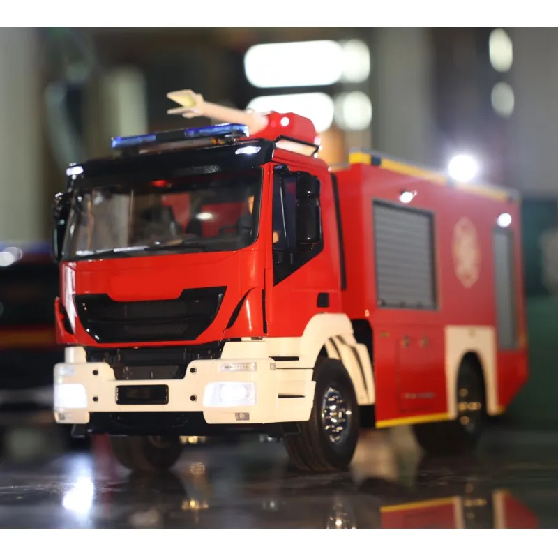 4x2 1/14 Scale RC Fire Fighting Truck RTR Electric Car Toy Wireless Control Fire Vehicle Model with Light Sound Battery RC Toys