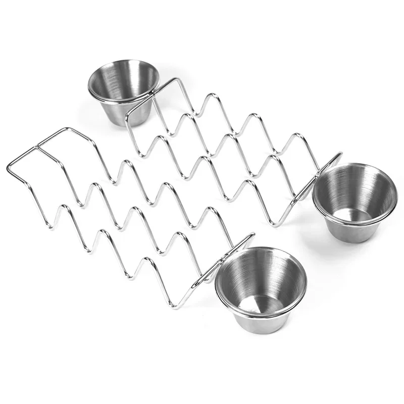Soportes de tacos de acero inoxidable, ranuras en forma de onda, estante de comida mexicana, Maquina Para Hacer Tortillas Electrica, pasteles de cocina Empanada