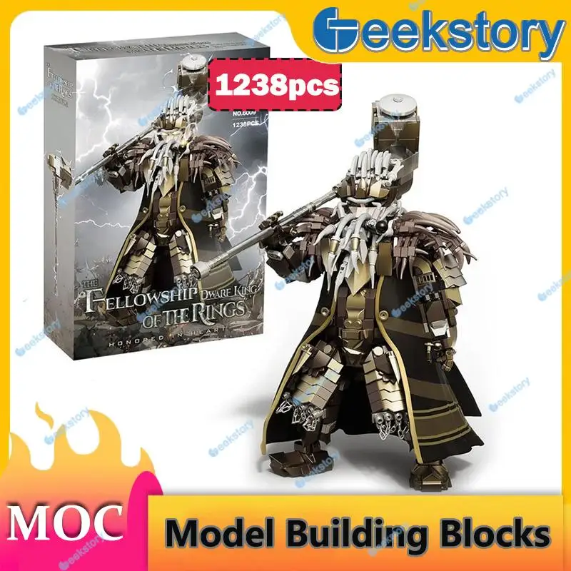 

1238PCS 6009 Protector Dwarf King MOC Building Blocks Set Creative Collectible Ornaments Assembled Toys Model Bricks Boy Gift