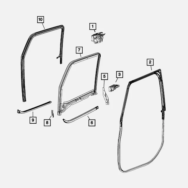 

For Original Equipment Manufacturer 2018-2024 Mopar JeepS WranglerS JL Door To Body Weatherstrip Right 68271724AH Brand New