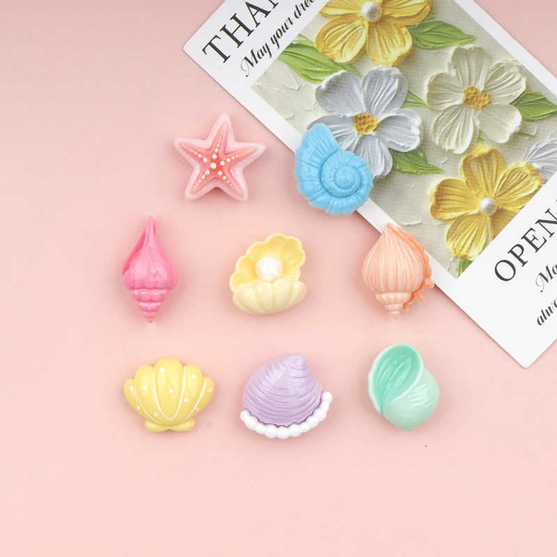 30/300pcs Mini Shell Star Flatback Resin Cabochon Scrapbook Accessories Hair Clips Nail Earrings Jewelry Making Crafts Patch