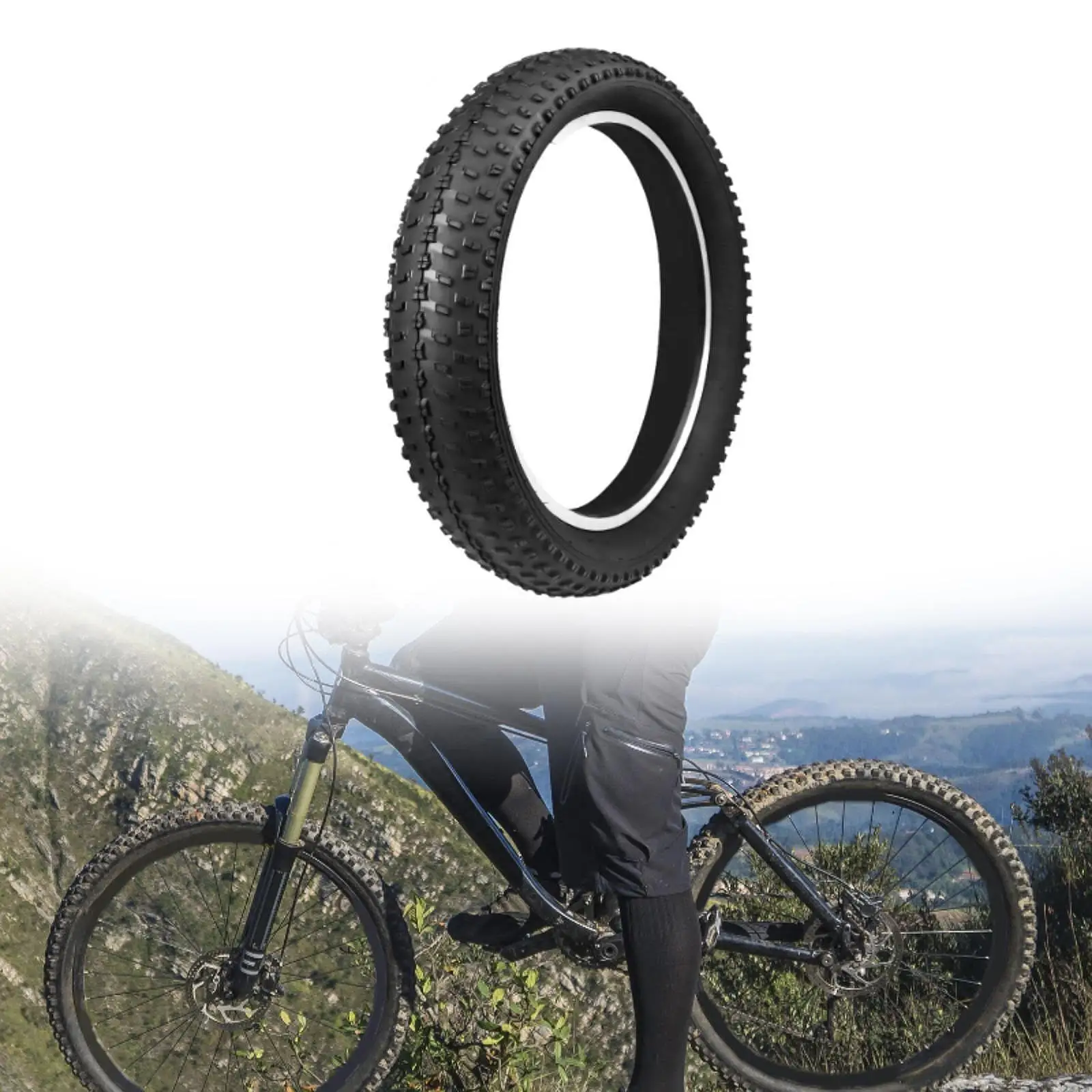 Snow Bike Tire 20x3.0 Wide Anti Puncture Rubber Fat Tire for All Terrain Road Bike Accessories