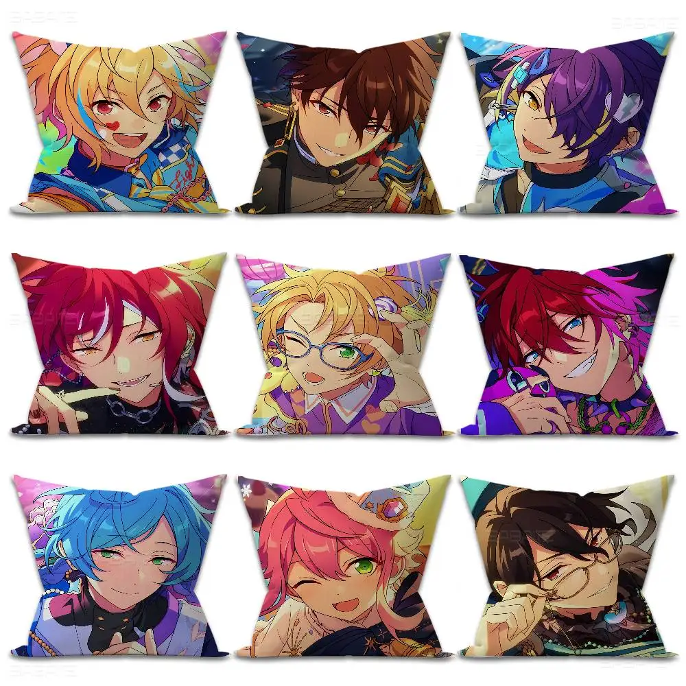 Hot Music Game Ensemble Stars Office Cushion Pillowcase Car Cushion Cover45X45CM Lumbar Pillowcase Sofa Pillowcover