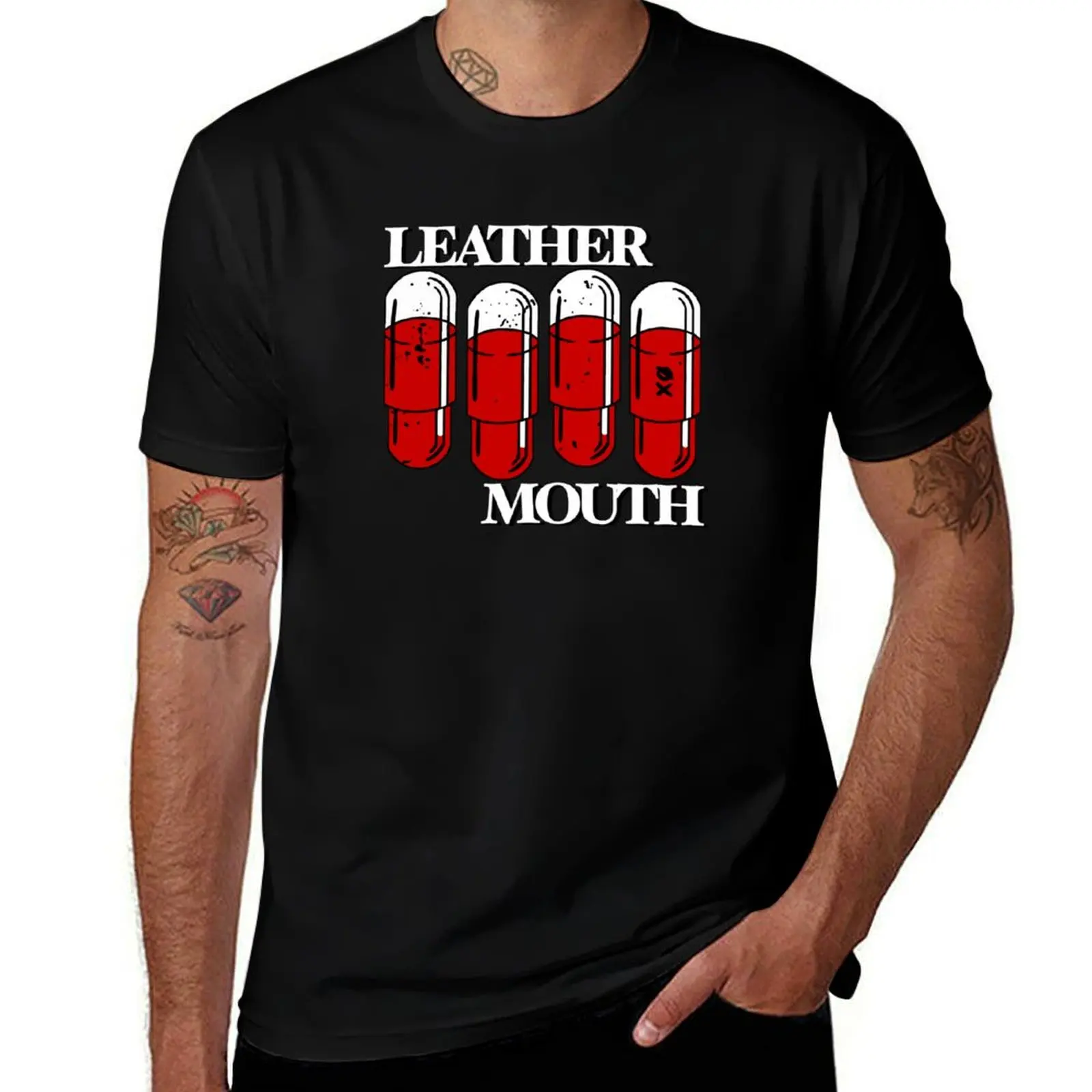 

Футболка Leathermouth, футболки для мужчин, забавная мужская футболка с рисунком, хлопковая футболка