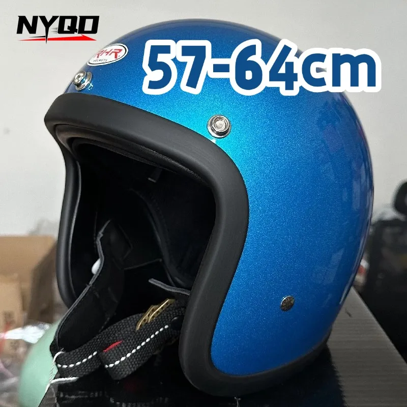 Classic FRP Retro 3/4 Open Face Motorcycle Helmet Small Shell Series Lightweight Cruiser Riding Cap for City Ride