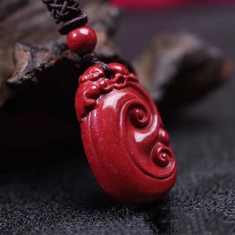 Natural Cinnabar Ruyi Pendant Xiangyun Men's and Women's Same Fashion Accessories