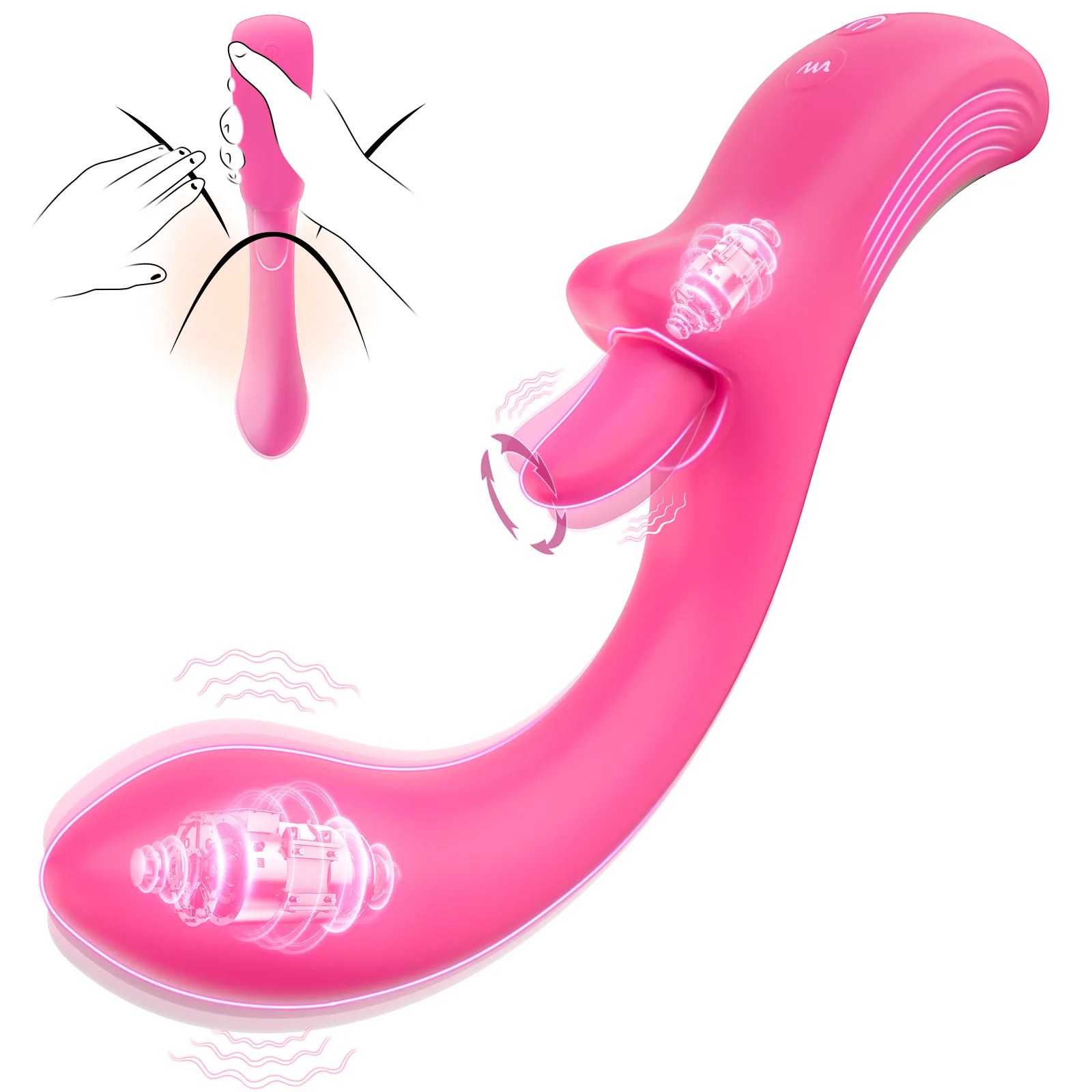 Tongue Licking Swing Vibrator 2 In 1 Adult Women Female Sex Toys Dildos Vibrators G-Spot Clitoris Stimulator Adults Goods 18+