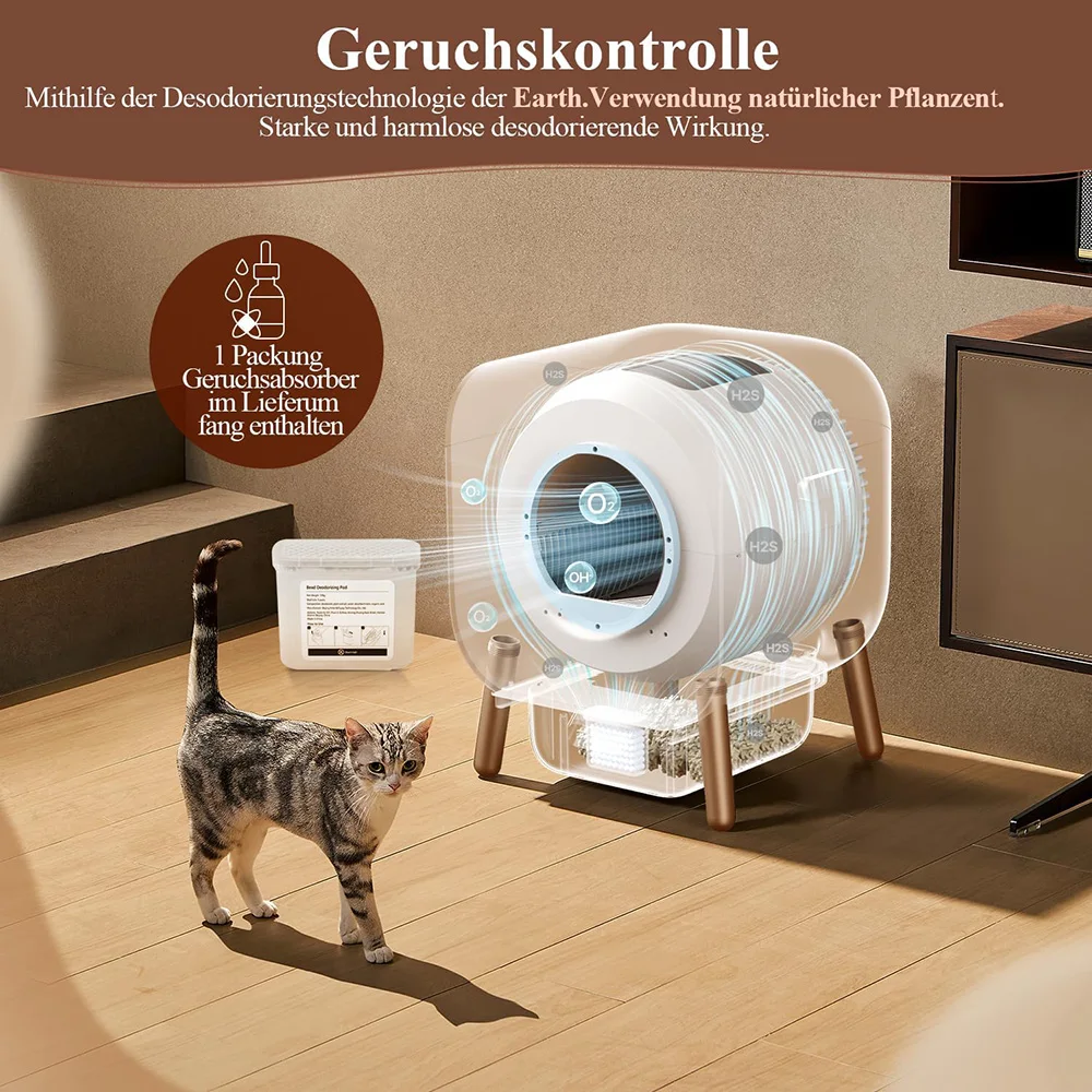 PAWBBY P1 Ultra Smart Automatische Katzentoilette Selbstreinigende Katzentoilette, TÜV-Zertifizierung, App-Steuerung, extra groß für mehrere Katzen