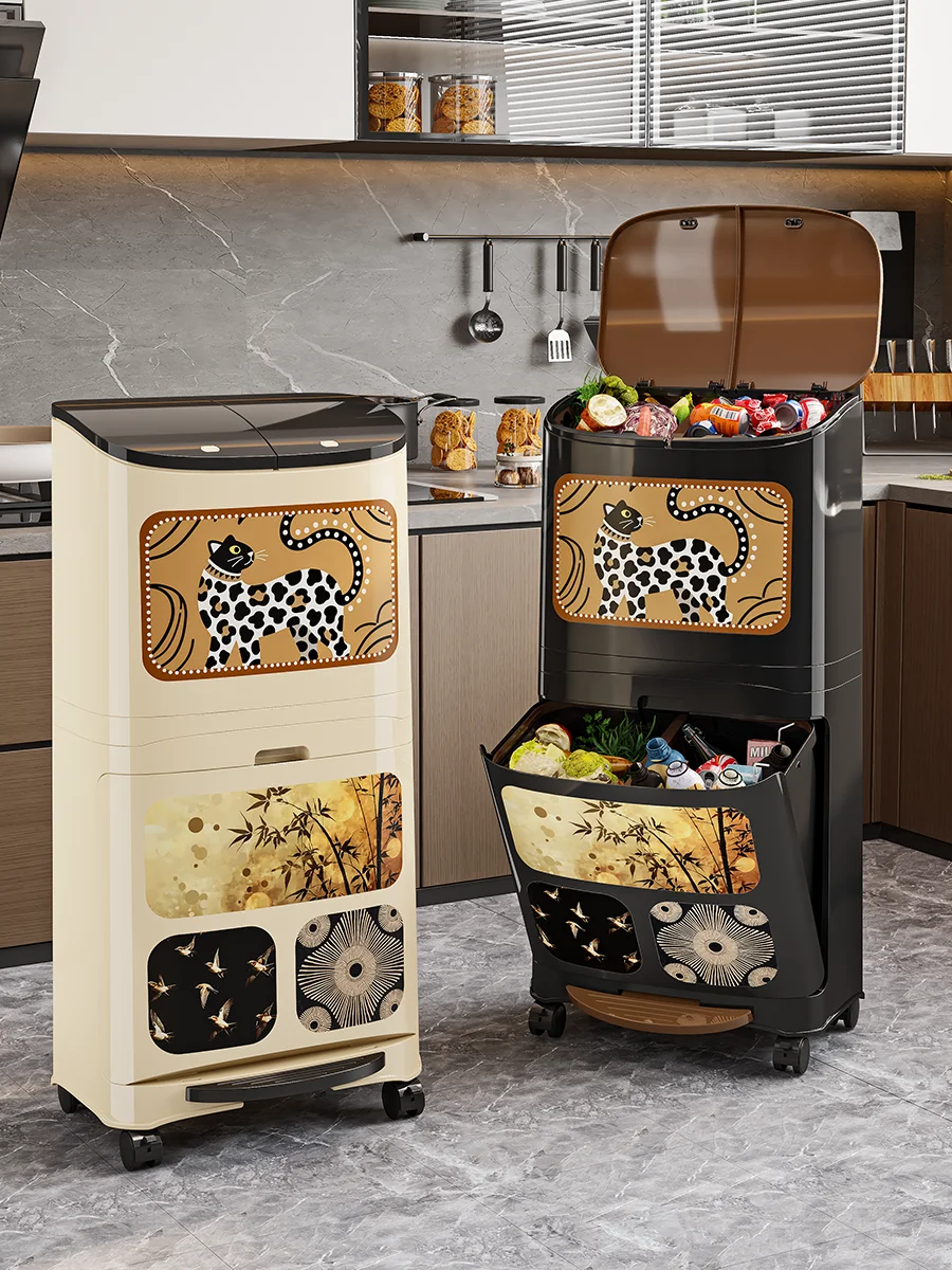 

Kitchen Tra Can Double Layer High Model Household New Version Enhanced Classin No Bending Required Cost Buet