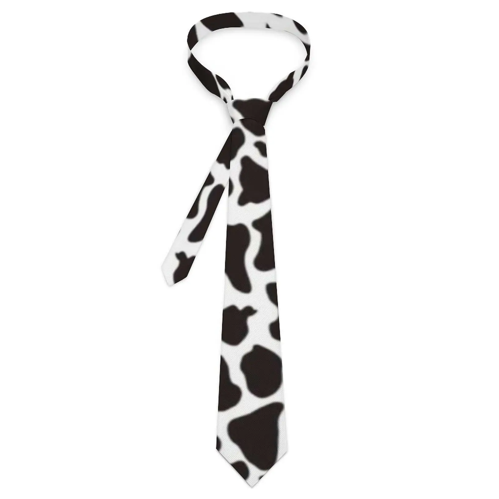 

Black White Animal Print Tie Cow Pattern Wedding Party Neck Ties Male Retro Casual Necktie Accessories Quality Design Collar Tie