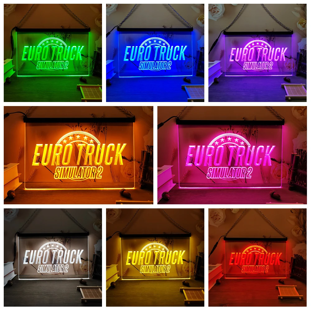 Euro Truck Simulator 2 Beer Club Party-3D Carving LED Neon Sign Home Decor Wall Wedding Creative Bedroom Desk