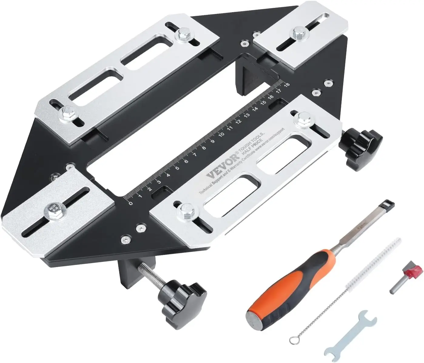 

Door Hinge Jig, Aluminum Alloy Woodworking Hole Opener, Slotting Locator, Flexible Wooden Door Hinge Hole Guide