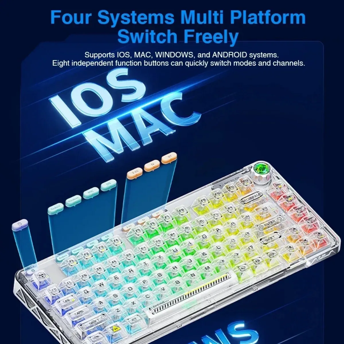 AULA F81 Gaming Keyboard 2.4g Wireless Bluetooth Wired Tri-Mode GASKET Structure Hot Swappable RGB Custom Mechanical Keyboard