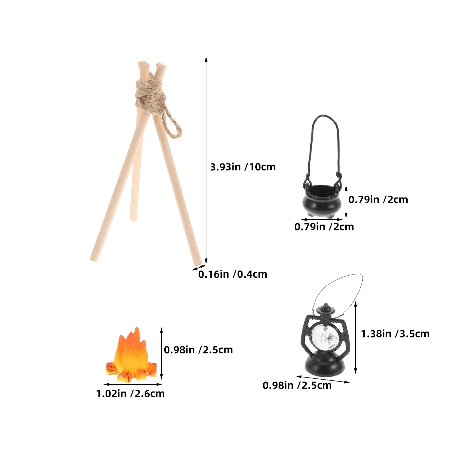 2セット ミニチュア雪景色屋外暖炉セット リアルな偽火炎 ドールハウス キャンプ ケーキデコレーション おもちゃ キャンプファイヤー