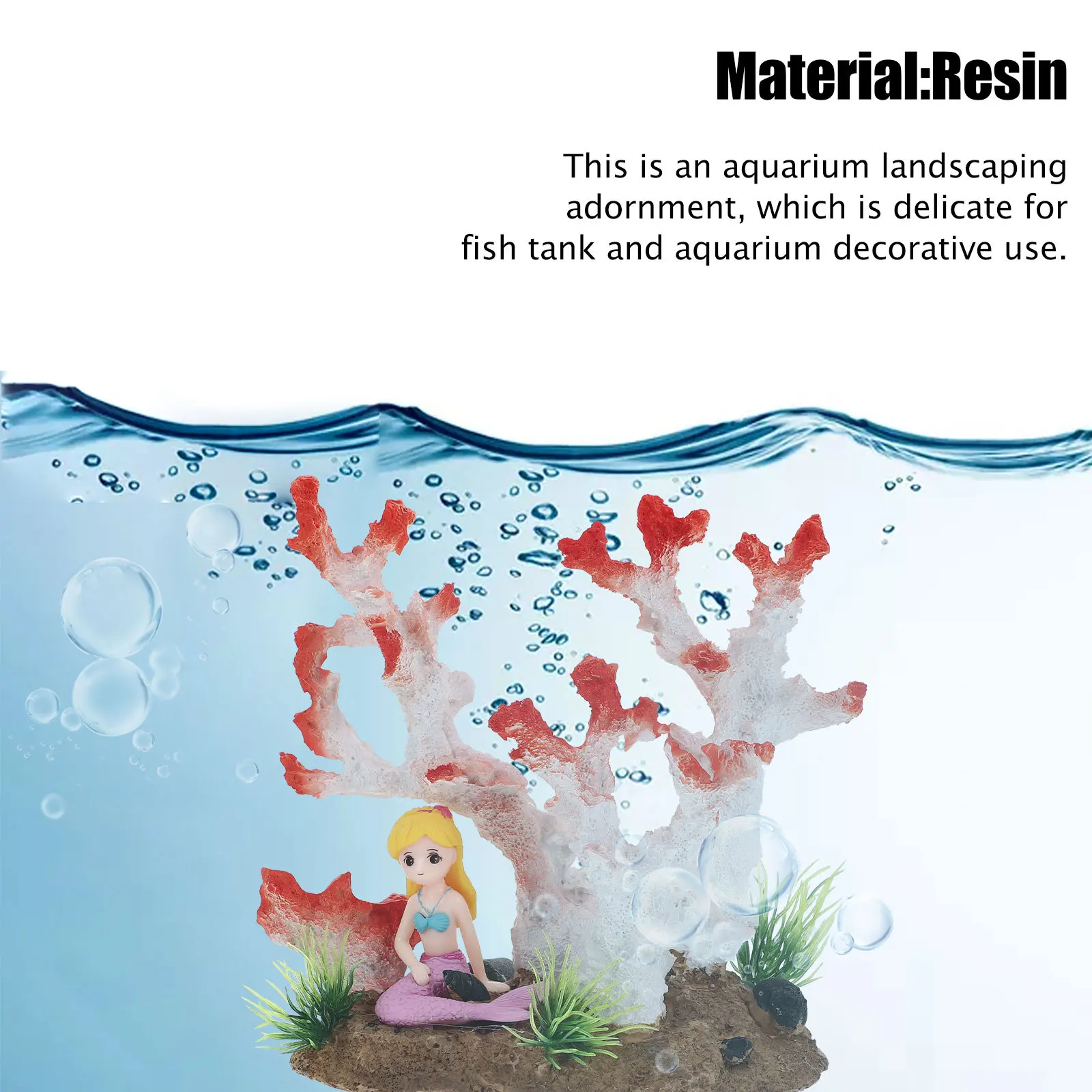 

Mermaid Coral Decor Exquisite Simulation Aquarium Decoration Fish Tank Landscaping Underwater Ornament Fake Coral Ornament