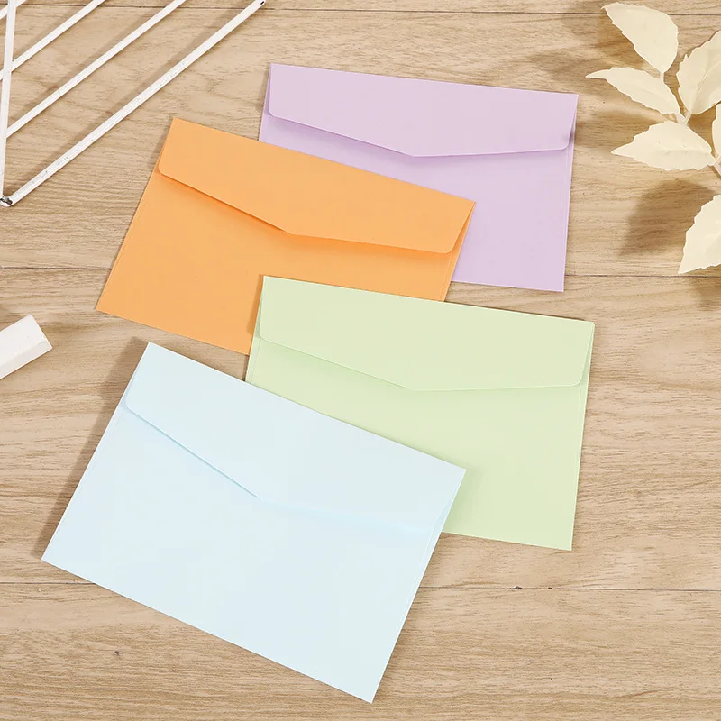 20Pcs Minimalist Solid Color Envelopes, Retro Candy Western Envelope Bags Ins Style for Postcards and All Occasion Greeting Card