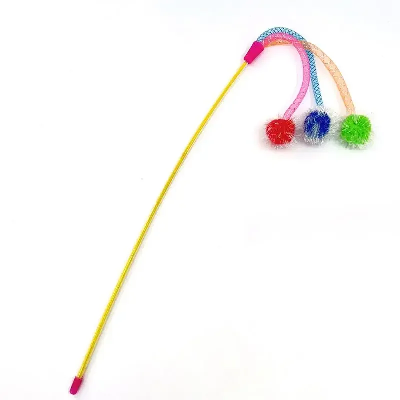 Cat Teaser Wand Toy Cat Interactive Toy Funny Long Kitten Teasing Stick Rod Teaser Wand Pet Cat Catcher Product for Cat Exercise