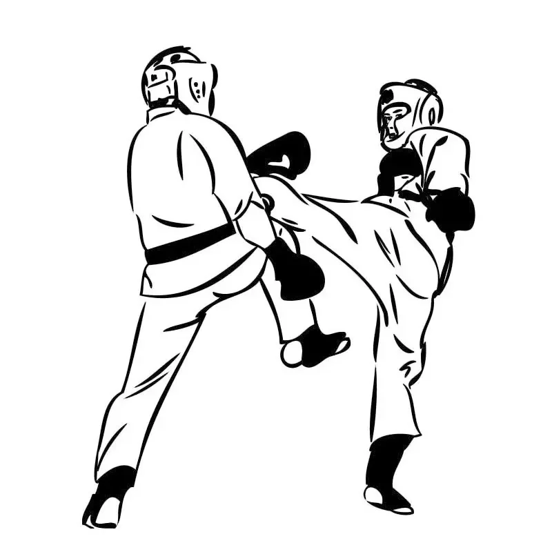 

Car Stickers Personality Interesting Car Styling Karate PVC Car Decoration Decal Waterproof Cover Scratch Black/white, 14cm*11cm