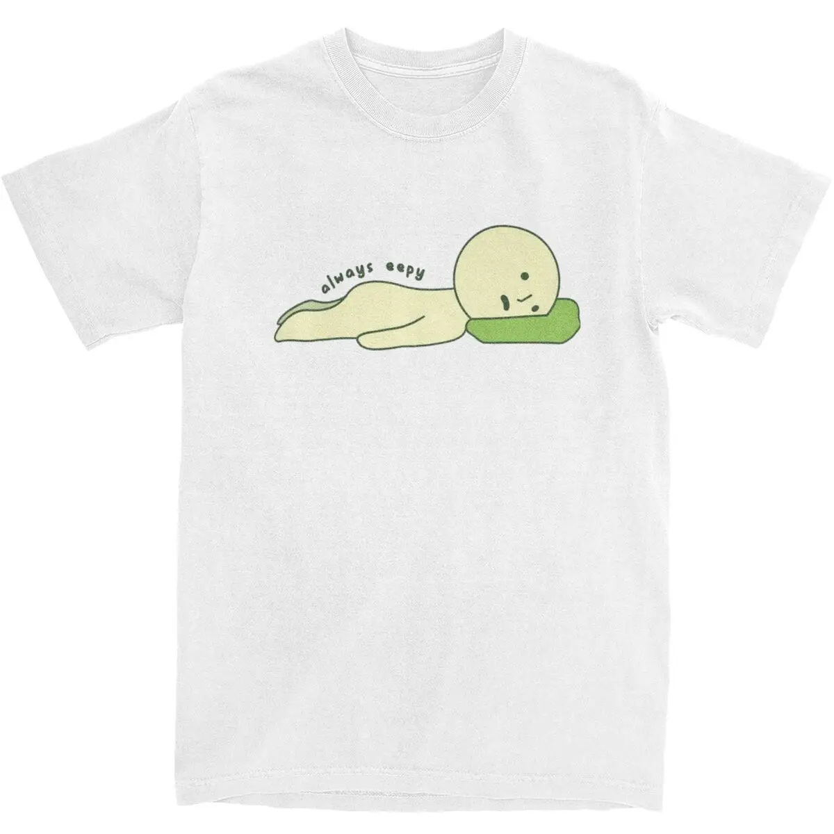 Always Eepy Sleepy Smiskis Figure T-Shirt Hip Hop T Shirts Short Sleeves Y2K Casual Tops Summer Cotton O Neck Oversized Top Tees