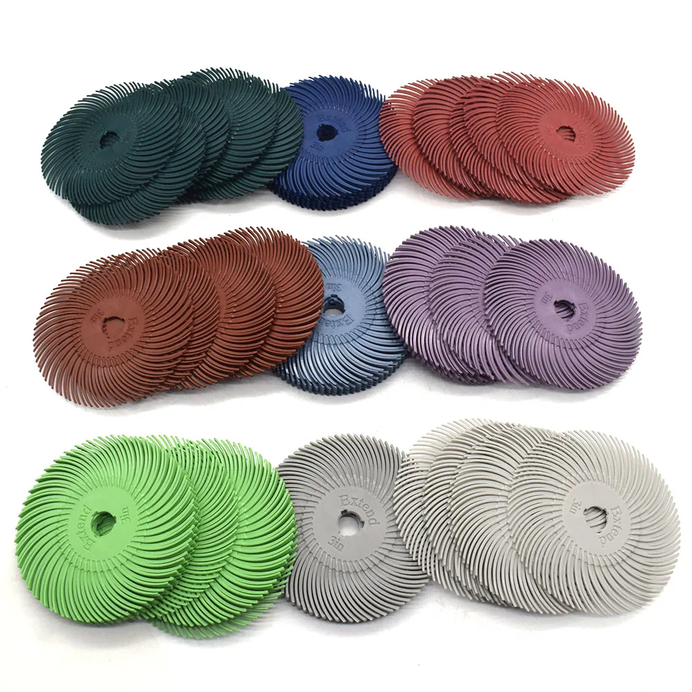 10PCS Radial Bristle Disc Brush Assortment Polisher Mandrel Wood Jewelry