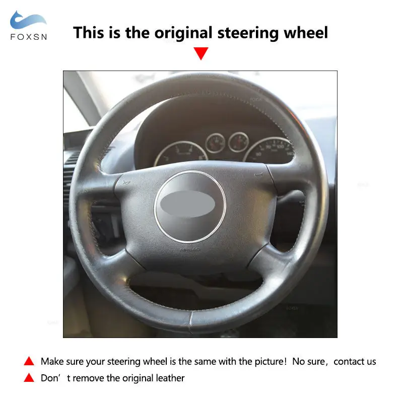 Auto Innere Lenkrad Abdeckung Perforierte Leder Trim Für Audi A2 8Z A3 8L Sportback 2000-2005 A4 B5 B6 A6 C5 A8 D2 S4 4-speichen – Detail 1