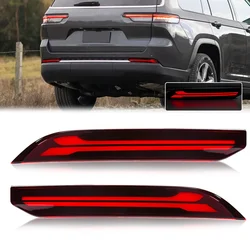 For Jeep Grand Cherokee 2021 2022 2023 2024 Car LED Rear Bumper Reflector Lights Rear Sequential Turn Signal Brake Lamps 12V