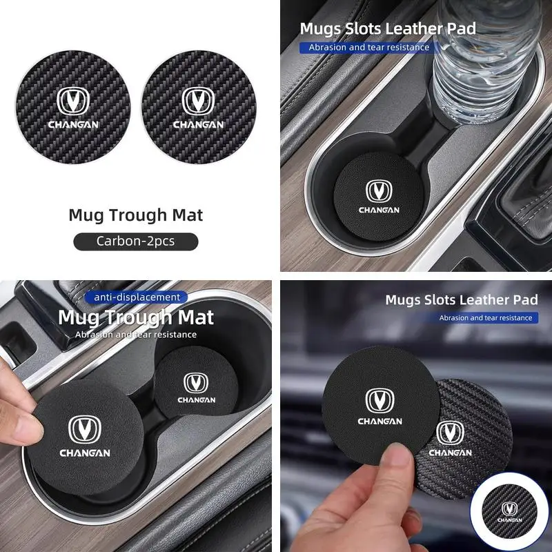 Car Modified Non-Slip Cup Holder Pad 2Pcs For Changan CS55 PLUS CS75 PLUS UNI-V UNI-K S07 S05 Interior Accessories