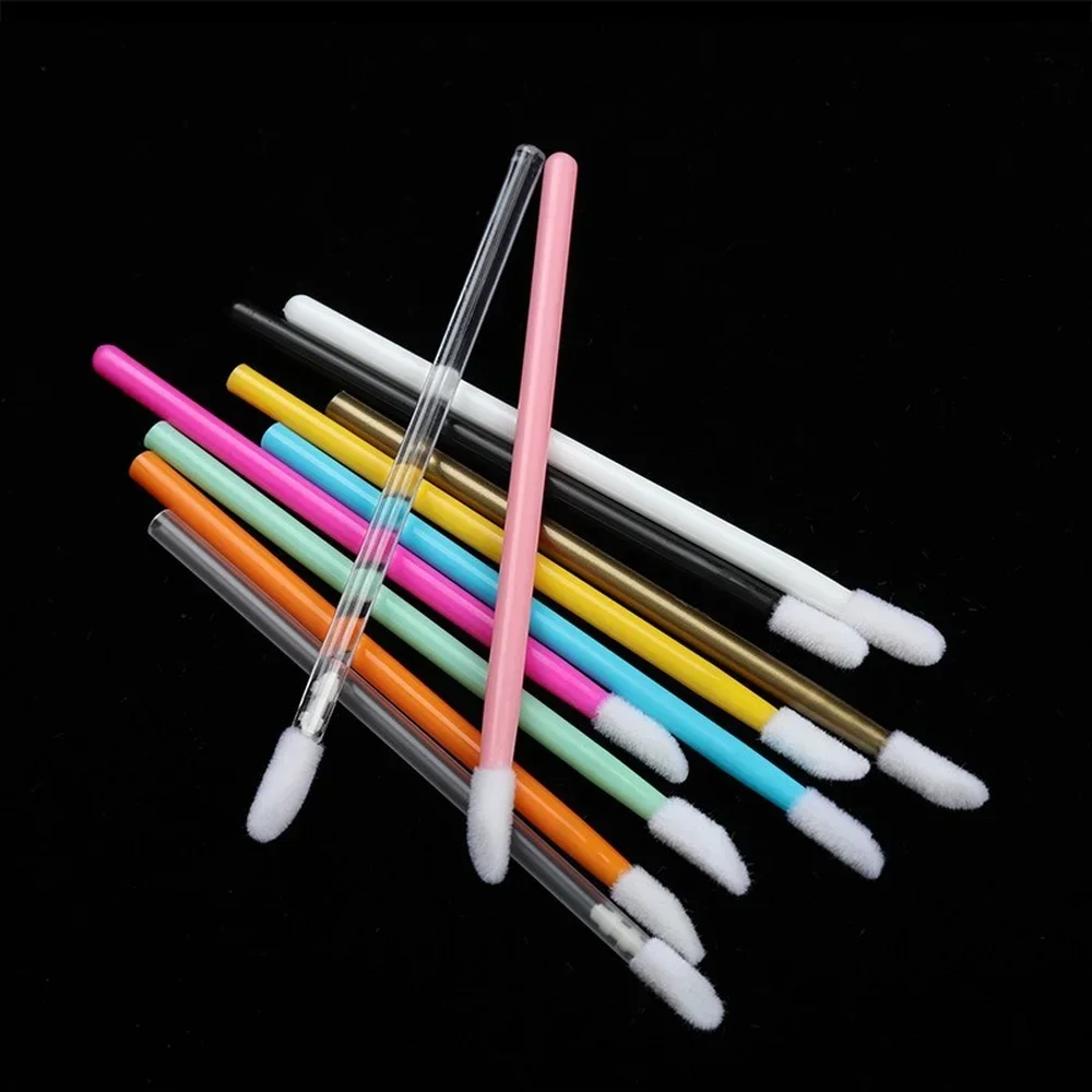 50pcs Disposable Makeup Lip Brush Lipstick Mascara Wands Applicators Eyelash Eyeshadow Lip Gloss Brushes Cosmetic Tools