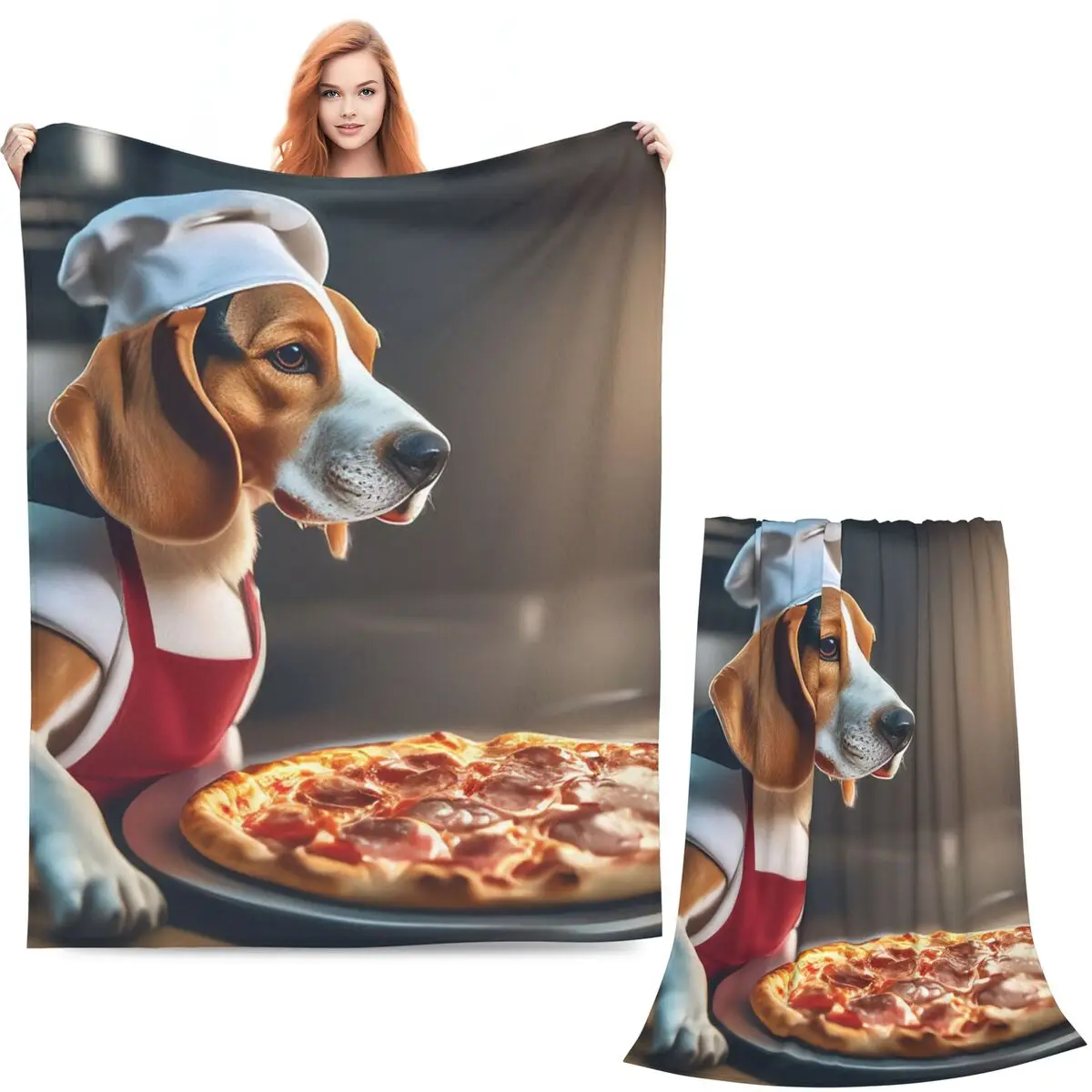 Funny Beagle Dog Design Blankets Soft Warm Flannel Throw Blanket Plush for Bed Living room Picnic Travel Home Couch