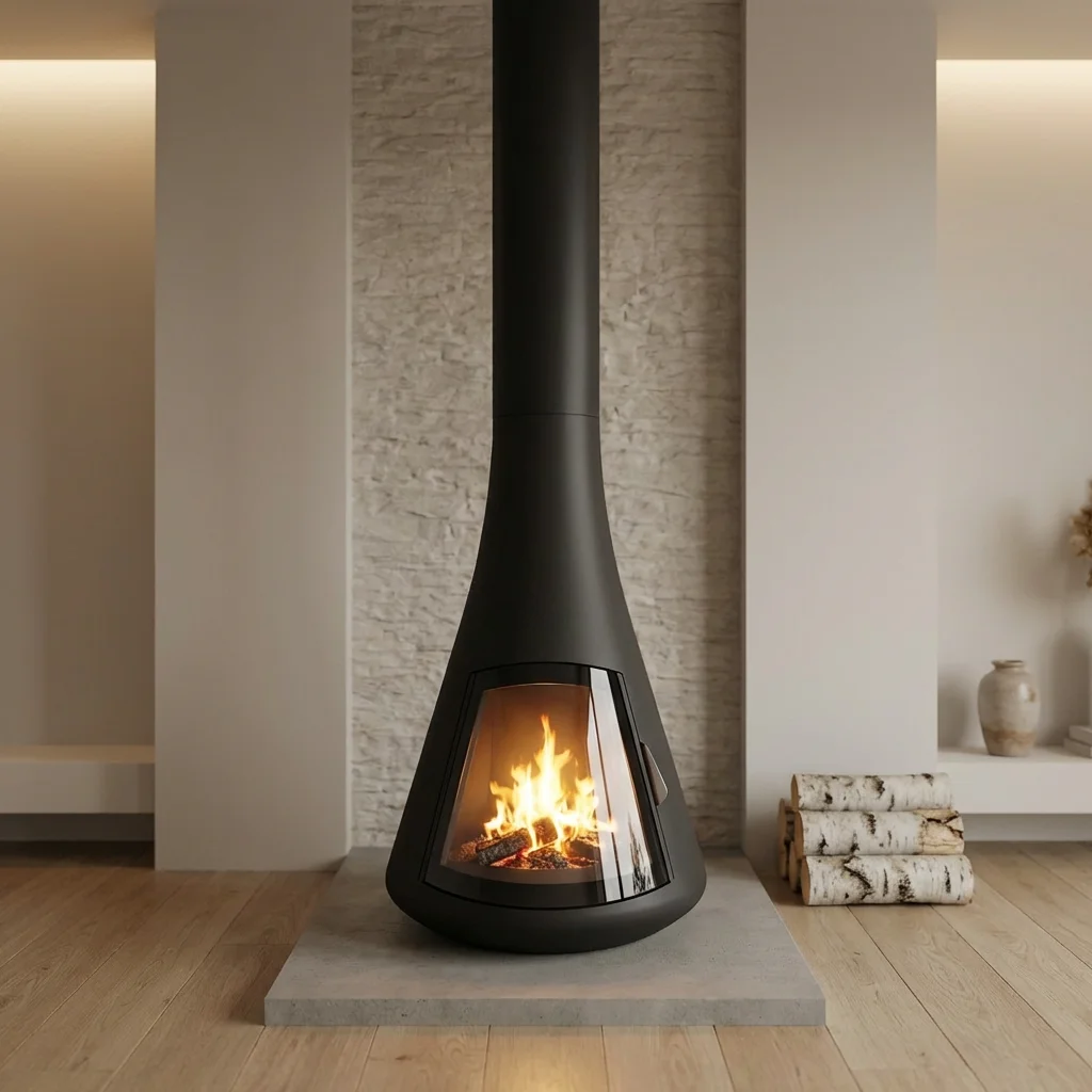 1m Suspended Indoor Wood Burning Fireplace Modern Smokeless Ceiling Villa Decoration Home Heating Hotel