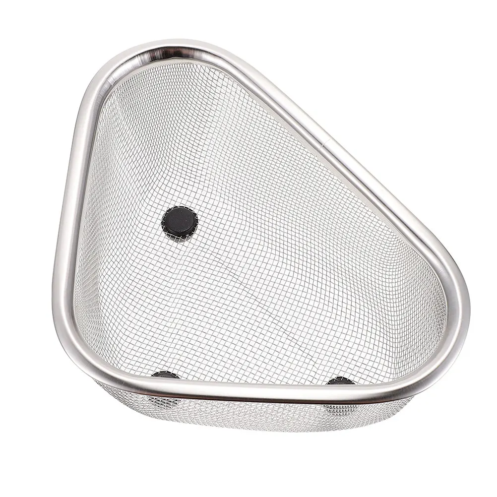 

Stainless Steel Sink Corner Mesh Basket Dish Drying Rack Kitchen Home Restaurant Ventilated Food Residue Holder Sponges Brushes