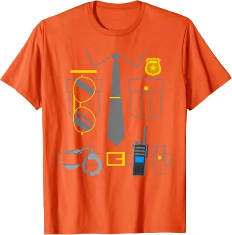 Polizisten-Kostüm Lustiges Polizisten-T-Shirt Y2k Persönlichkeit Einzigartige Geschenke Neuartige Fantastische Polizeikleidung mit Grafik – Detail 15