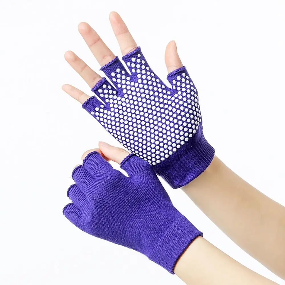 1Pair Unisex Women Men Yoga Gloves Warm Pilates Half-finger Gloves Indoor Dance Fitness Training Anti-slip Open-fingered Gloves