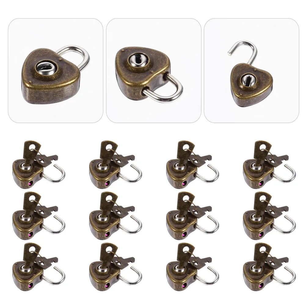 

25pcs Heart-Shaped Retro Style Zinc Alloy Mini Padlock Durable Heart Lock For Couple Ornament Diary Decoration