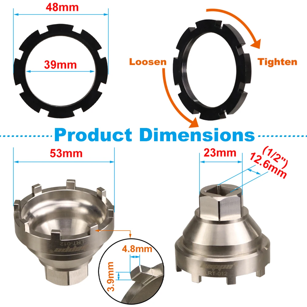HEPPE E-Bike Spider Lockring-Entfernungswerkzeug Fahrradmotor 8-Zahn-Kettenblatt-Lockring-Werkzeug für Amflow DJI Avinox M1/M2/M2S Motoren – Detail 2