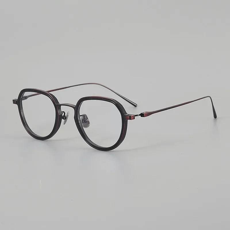 

Retro Japanese Handmade Women Prescription Polygonal Titanium Glasses Frame 8316 Anti-blue Light for Men Myopia Reading Eyewear