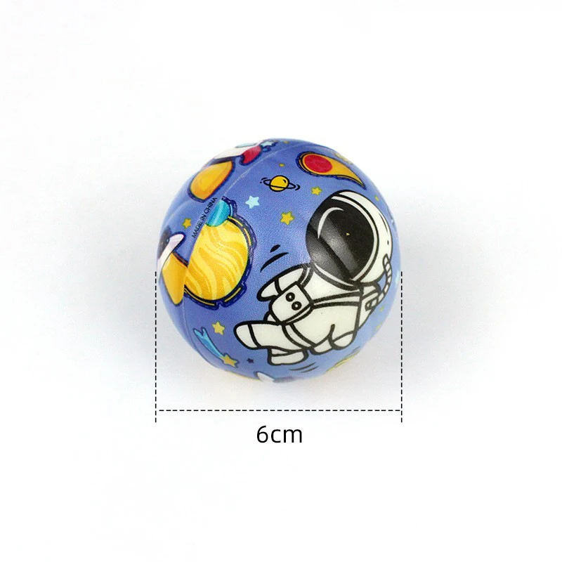 6Pcs Cute Outer Space Astronaut Bouncy Balls Jumping Elastic Rubber Balls Kids Birthday Party Favors Goodie Bag Pinata Filler