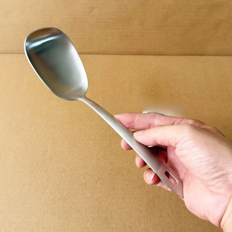 Matte Stainless Steel Serving Spoon Long Handle Public Spoon Large Food Spoon Household Buffet Hotel Catering Tableware