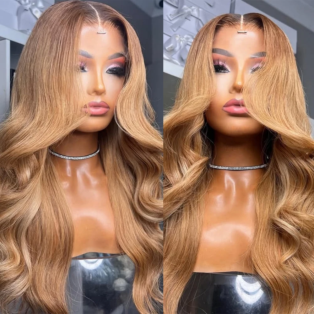 13x4 Ginger Blonde Body Wave Lace Front Wig Pre Plucked Natural Hairline Layered Synthetic Light Blonde Lace Front Wigs Glueless