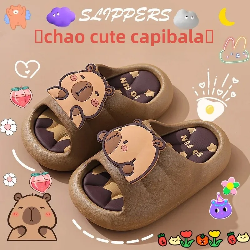 

Cute Capybara Summer Non Slip Slippers Both Men Women Strong Friction Cool Slippers Comfortable Soft Multi-Color Holiday Gifts