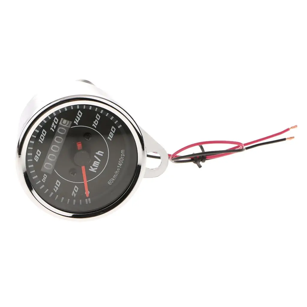 Quality Motorcycle Speedometer LED Headlight Chrome Odometer Tacho Gauge Meter Universal for Road Use