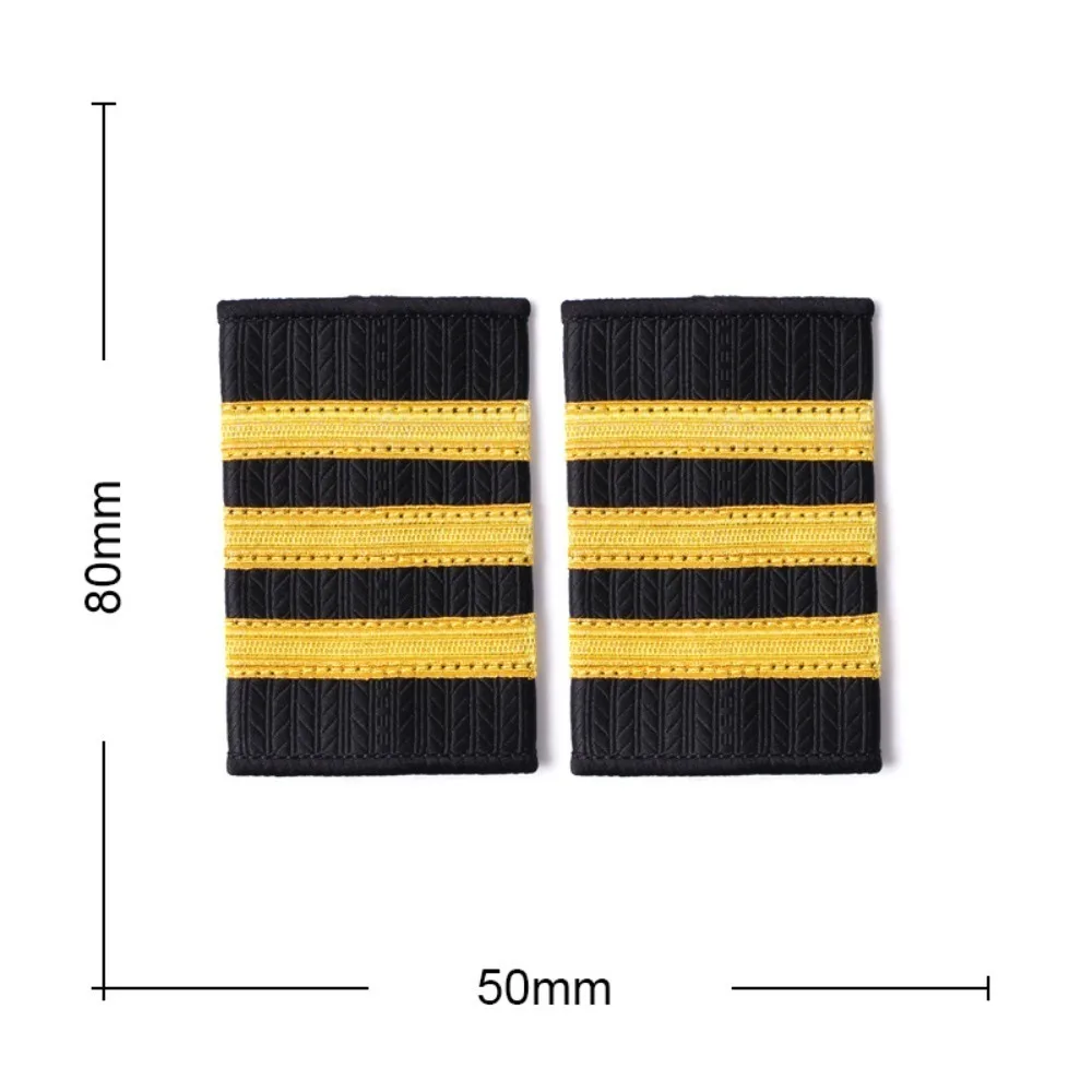 1Pair Epaulettes Professional Pilot Uniform Epaulets Gold Stripe Shoulder Badges Hot Sell