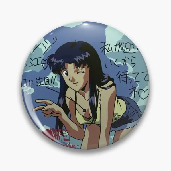 Misato Katsuragi Photo Soft Button Pin Lapel Pin Badge Cute Funny Gift Lover Fashion Jewelry Creative Decor Clothes Metal Women