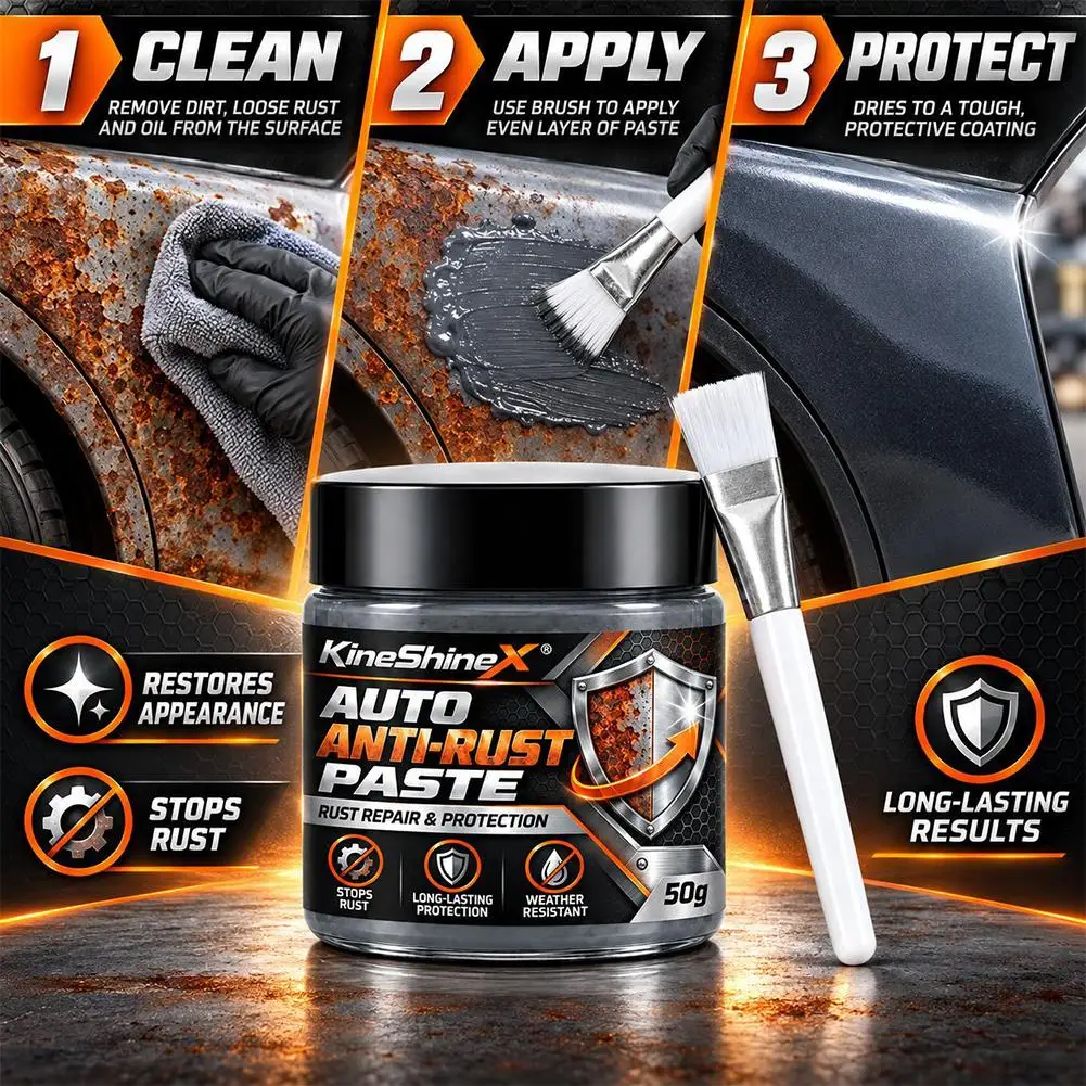 1pcs Car Rust Repair Anti Rust Paste Door Chassis Metal Parts Wheel Hub Anti-corrosion Protective Paste 50g With Brush 2026