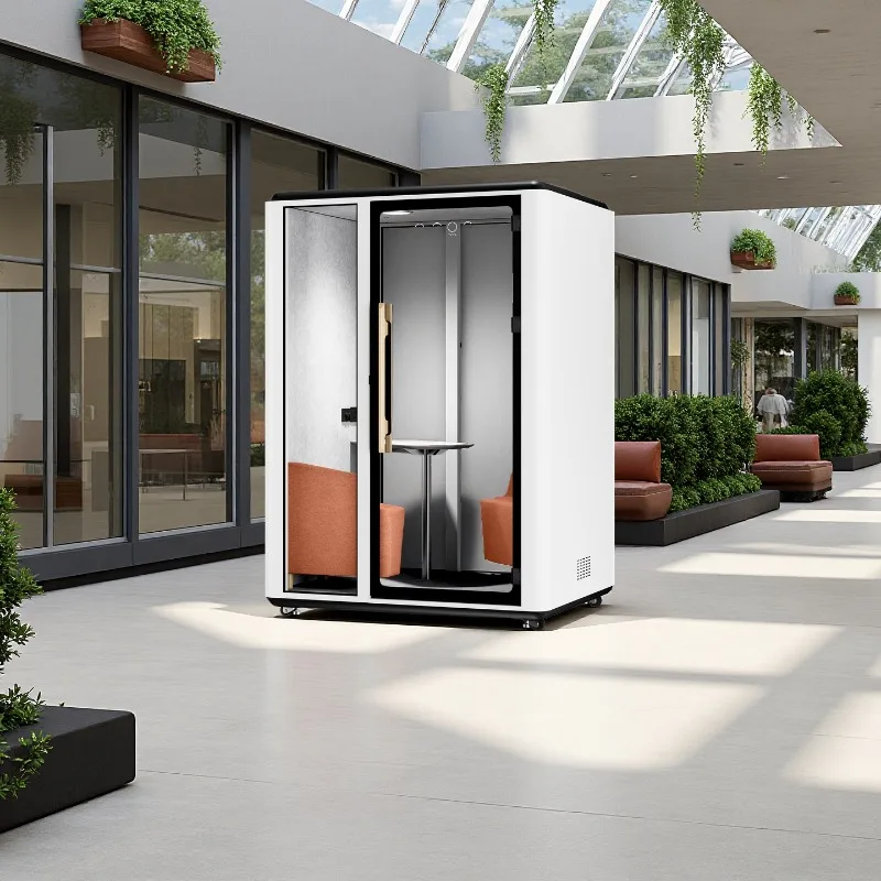 Movable Multi-Function Soundproof Telephone Booth Steel Frame with Ventilation System