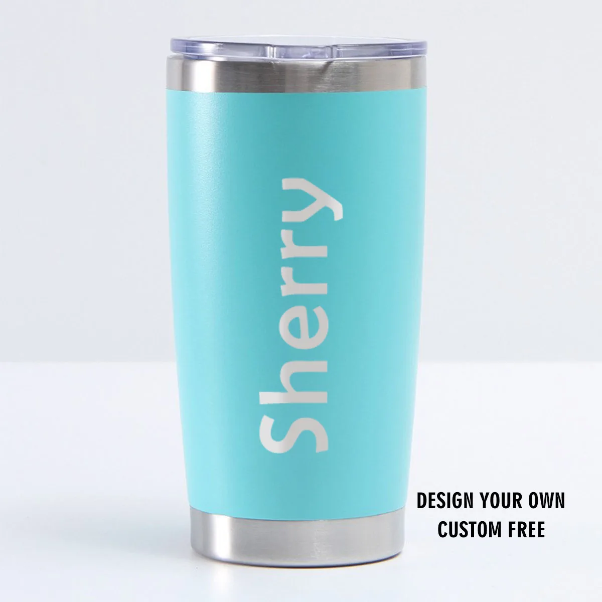 Personalized 20oz Powder Coated Insulated Stainless Steel Tumbler with Lid, Custom Etched, Customized Name, Engraved Gift