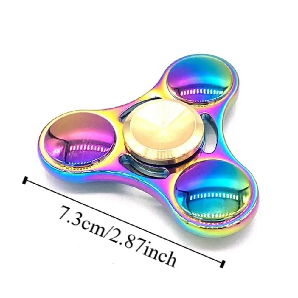 Giroscopio con punta delle dita con cappuccio in rame Placcatura colorata UFO Spinner a mano Interessante giocattolo educativo con punta delle dita Regali per bambini