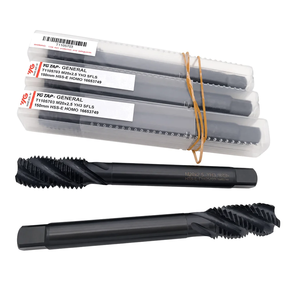 YG Lengthen INOX JIS Standard Spiral Pointed & Fluted Tap HSSE Machine for M3/M4/M5/M6/M8/M10/M12/M14/M16/M20*100/120/150/200mm