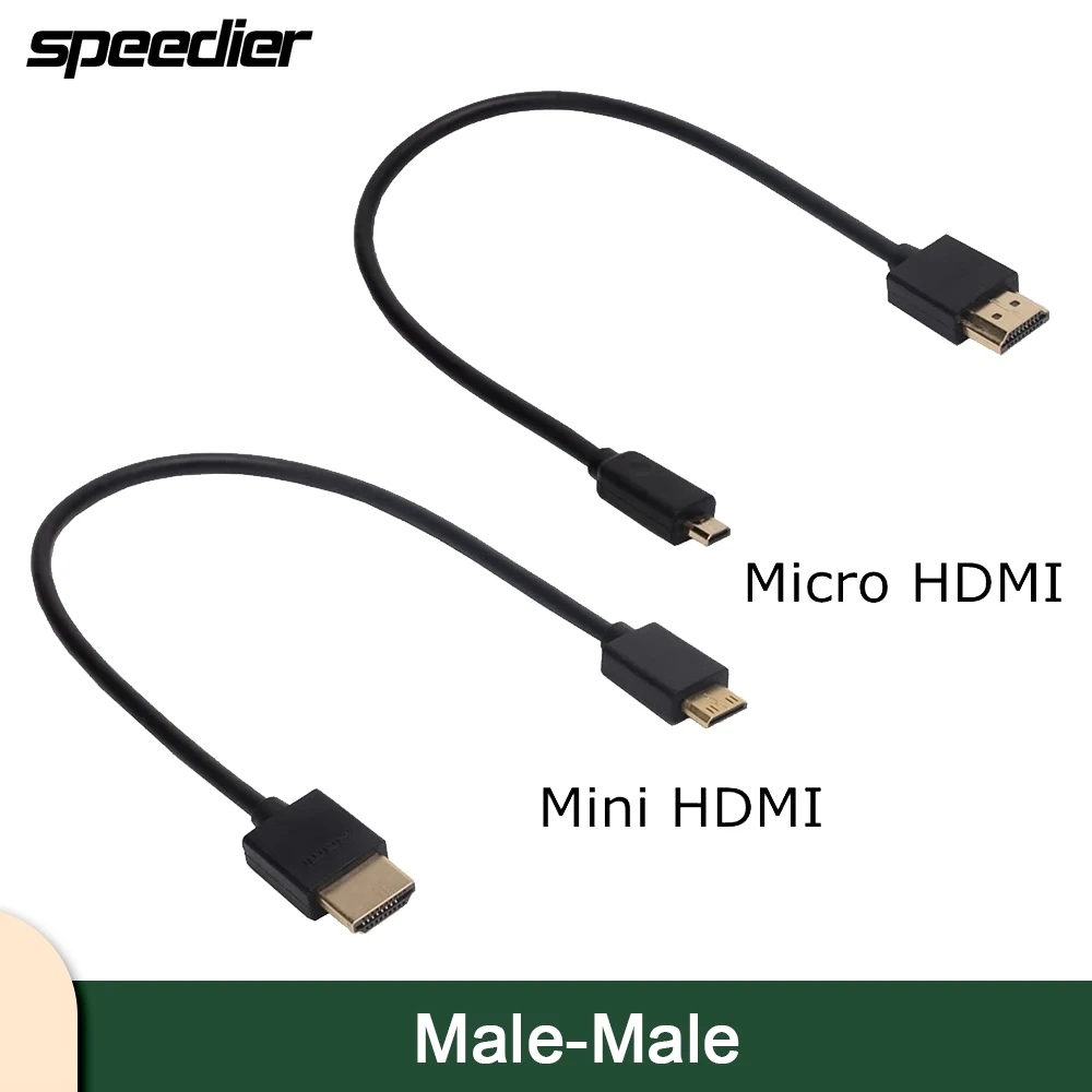 OD 3.2mm HDTV do Micro HDMI-kompatybilny i Mini HDMI-kompatybilny 2.0 wersja męska 4K @ 60HZ przedłużacz 3D 0.3M 0.5M 1M 1.5M