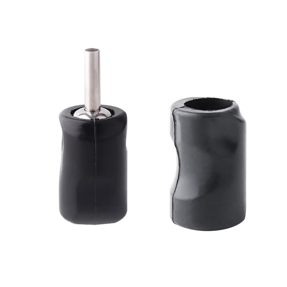 2 قطعة مقبض الوشم الأسود يغطي قبضة سيليكون كم مقاومة للحرارة مريح قبضة المهنية للاستوديو